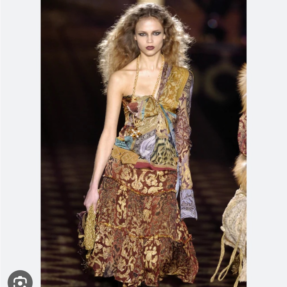 Vintage Roberto Cavalli one sleeve blouse runway fall 2004